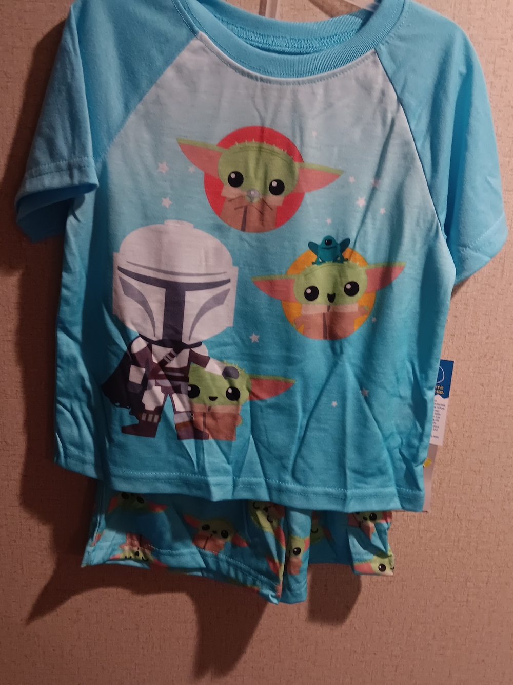 Star Wars Light Blue Kids Pajama Set with The Child & Mandalorian